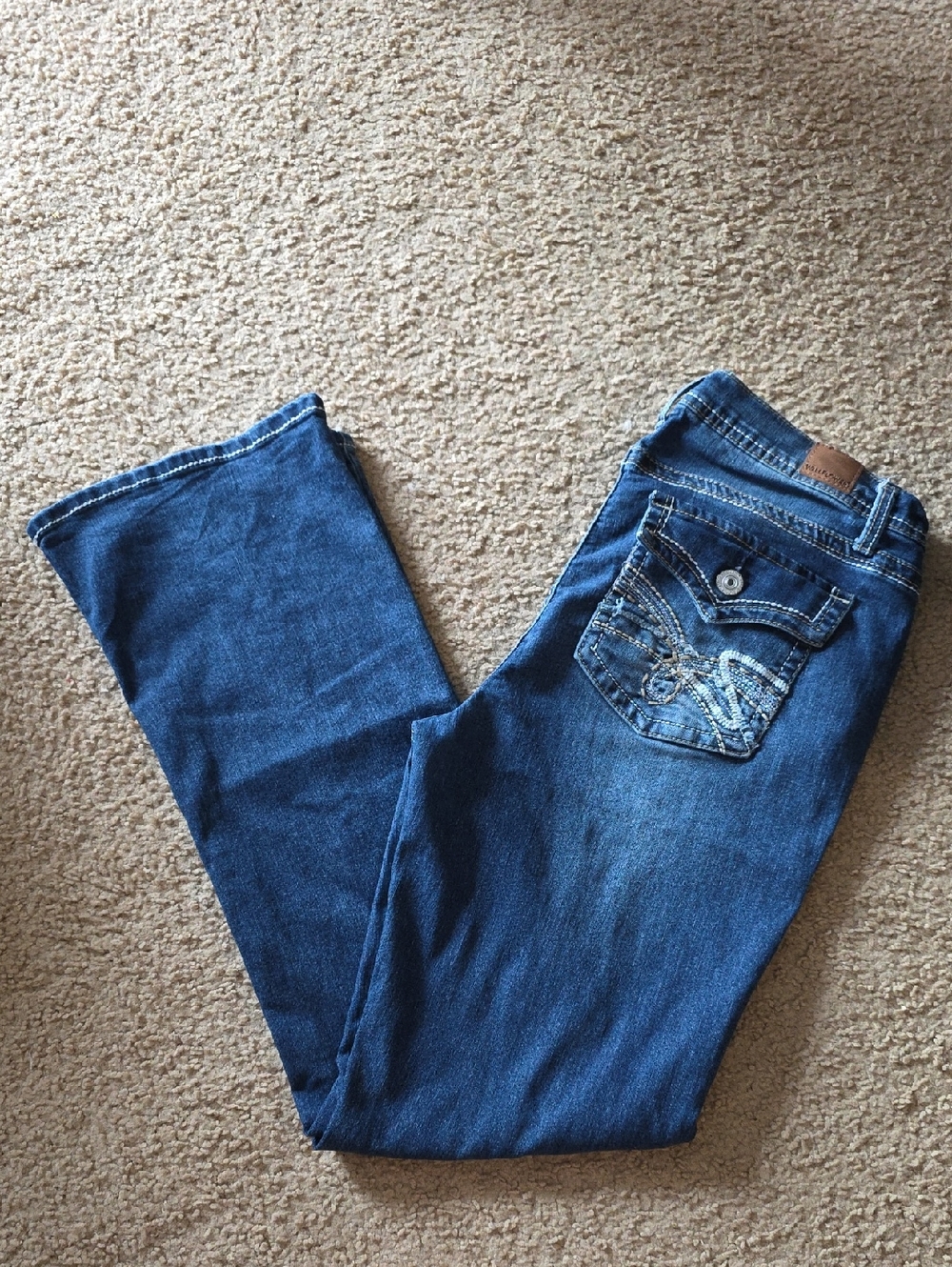 Wallflower Blue Boot-Cut Jeans with Embroidered Back Pocket